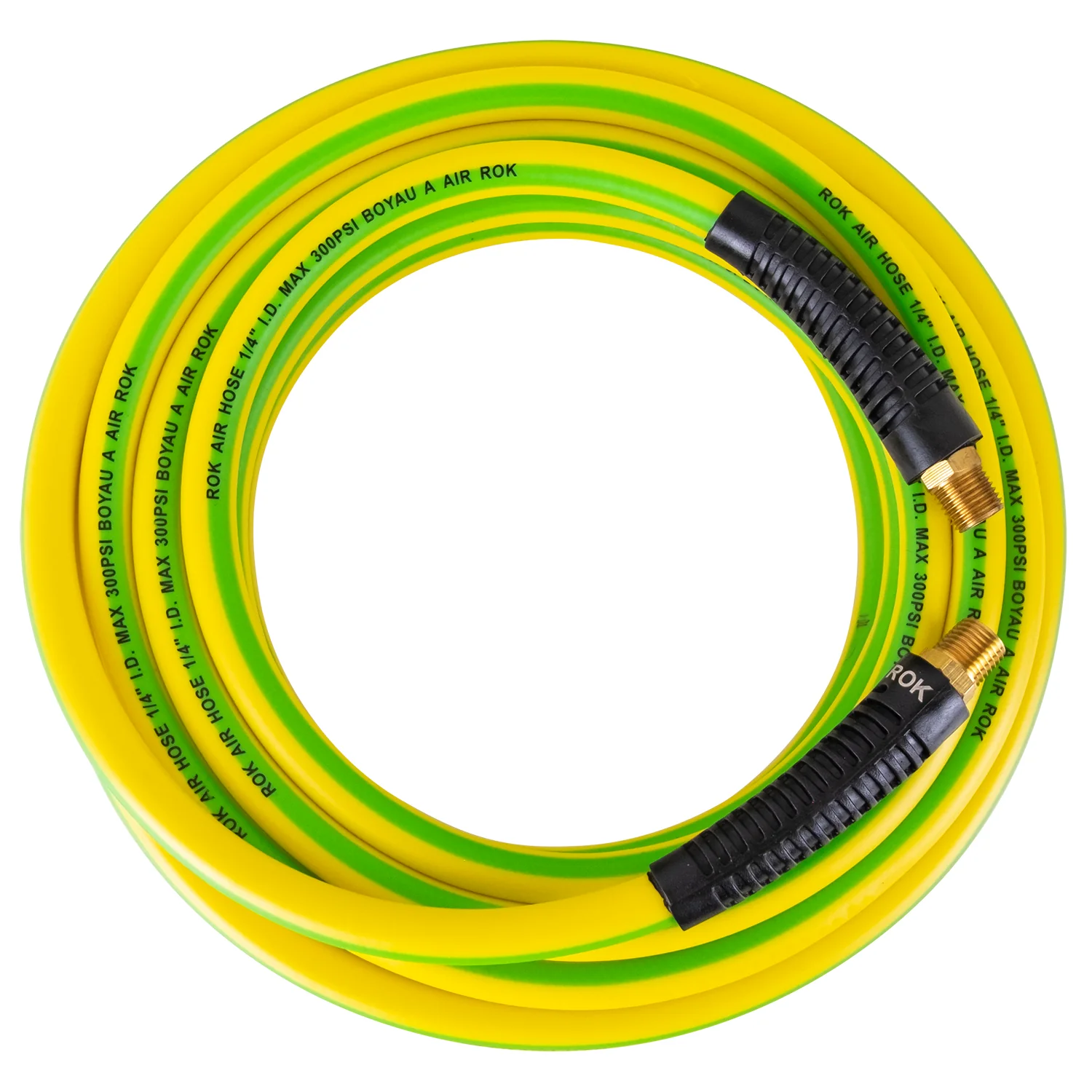 1/4" X 25' HYBRID AIR HOSE YELLOW & GREE - Image 2