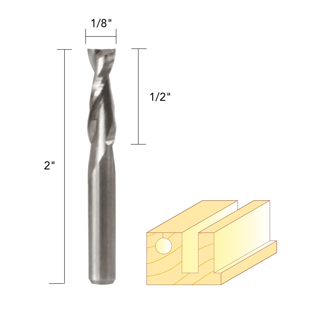 1/4" SOLID CARBIDE SPIRAL UP CUT 3/4" CL - Image 5