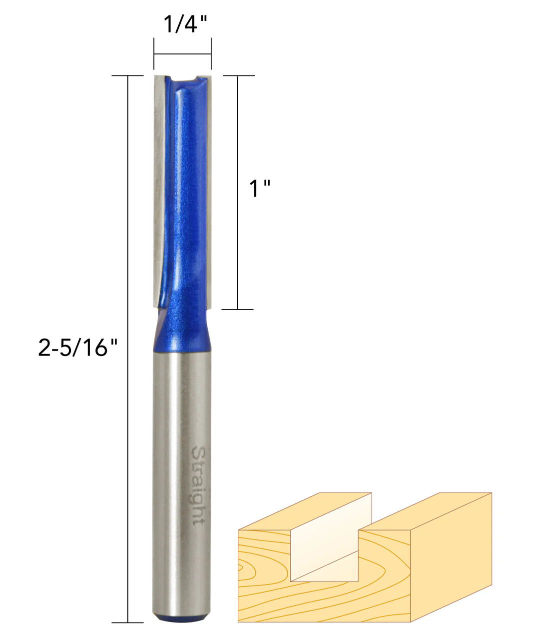 1/4" STRAIGHT ROUTER BIT 1/4" SHANK - Image 5
