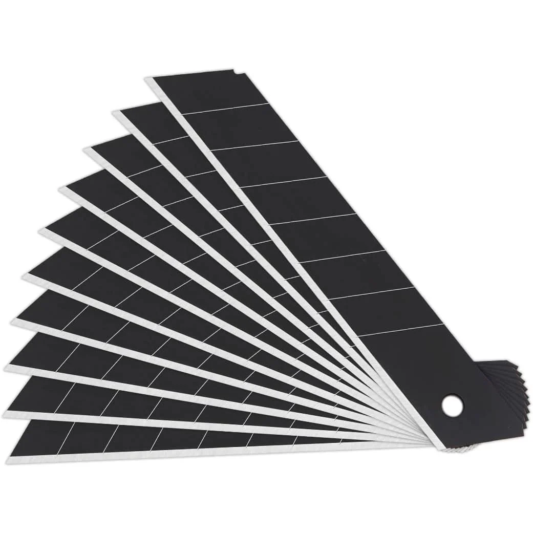 10 PC HEAVY DUTY BLACK BLADES 25MM
