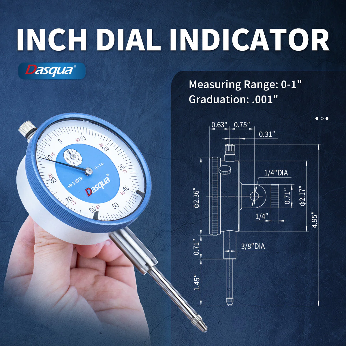 1" PRECISION DIAL INDICATOR 0.001" ACCUR - Image 8