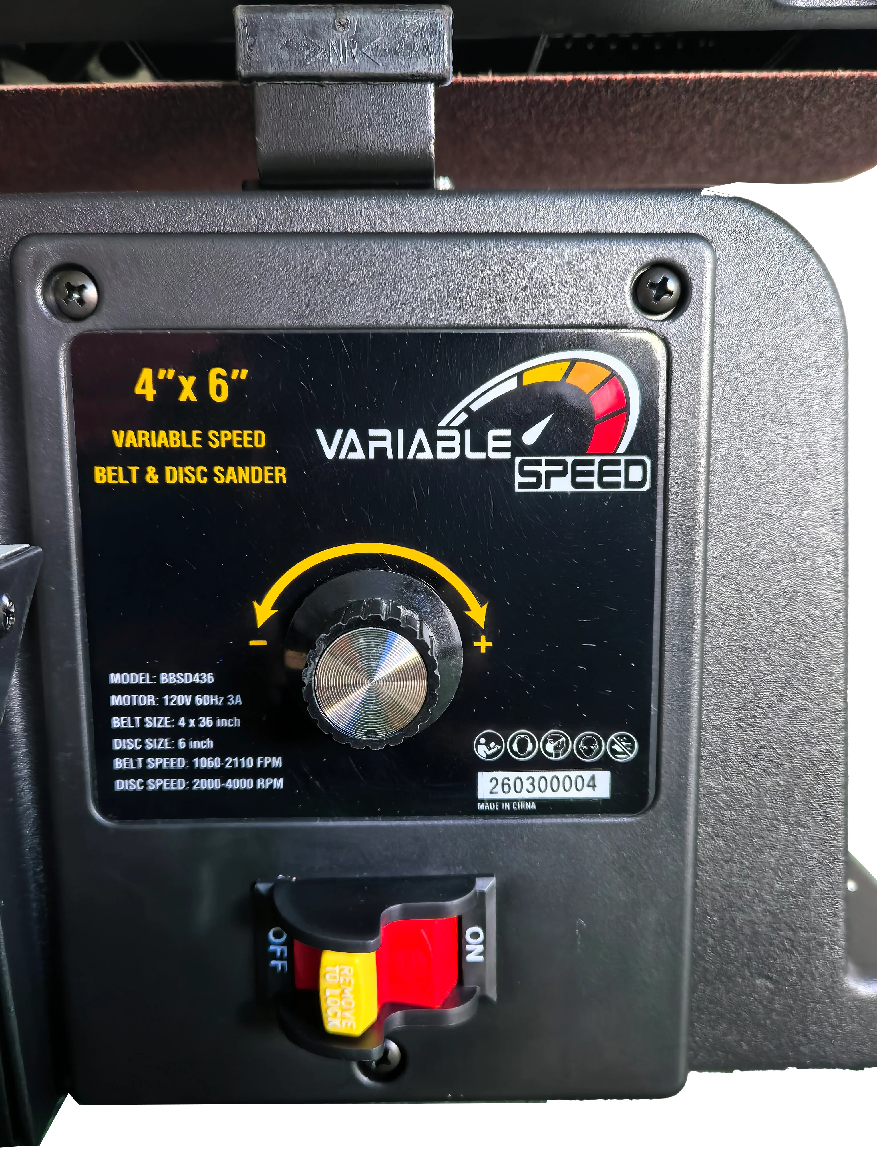 4" X 36" VARIABLE SPEED BELT DISC SANDER - Image 4