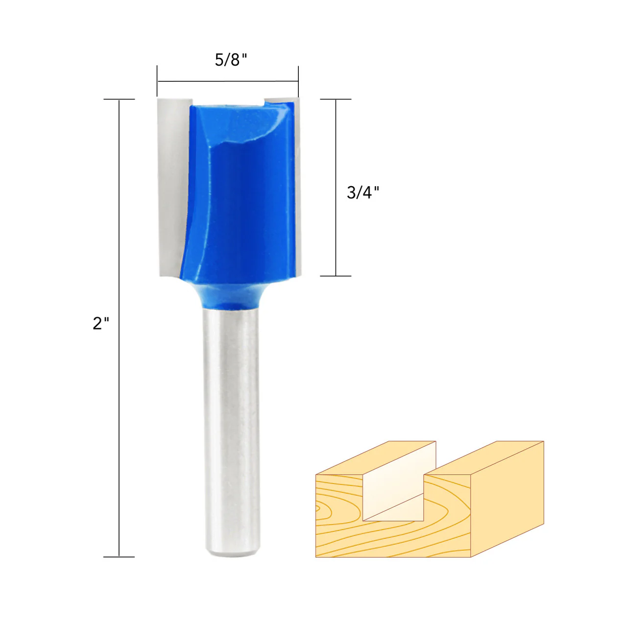 5/8" STRAIGHT ROUTER BIT 1/4" SHANK - Image 5