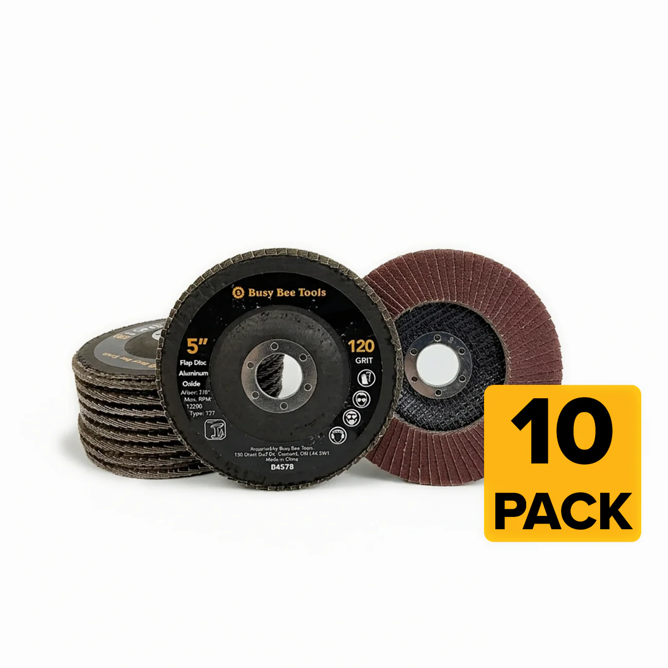 5" FLAP DISC 120G ALUMINUM OXIDE 10 PACK