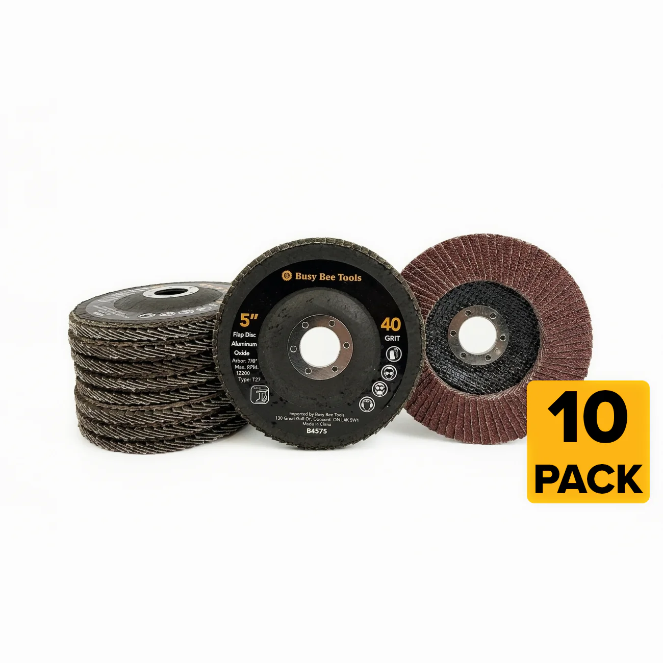 5" FLAP DISC 40G ALUMINUM OXIDE 10 PACK