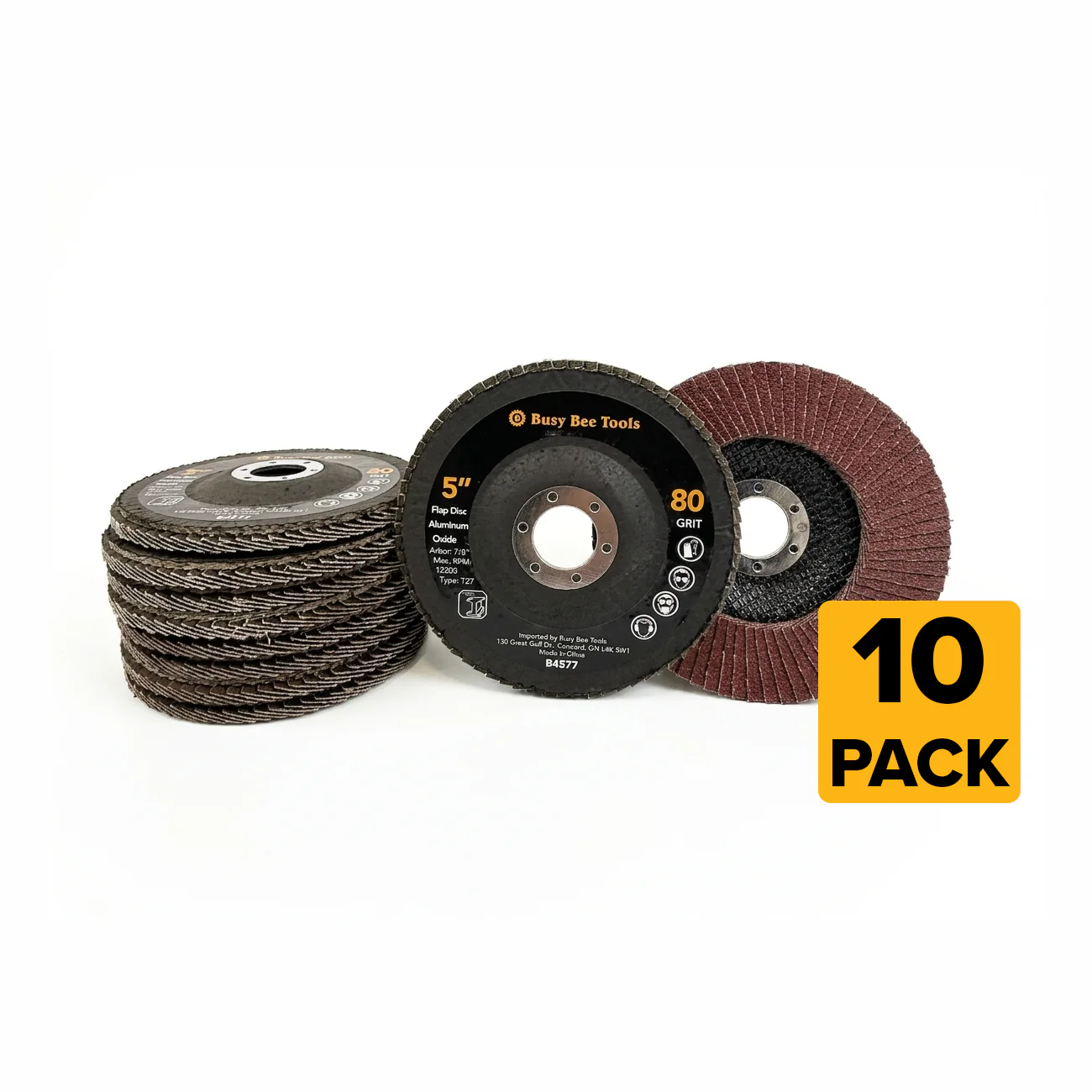 5" FLAP DISC 80G ALUMINUM OXIDE 10 PACK
