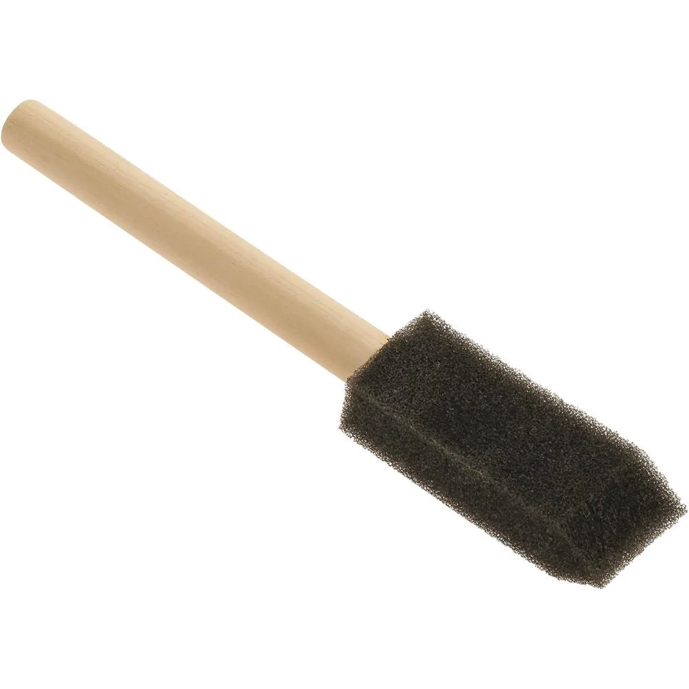 50 PC 1" FOAM BRUSH SET WITH WOODEN HAND - Image 2