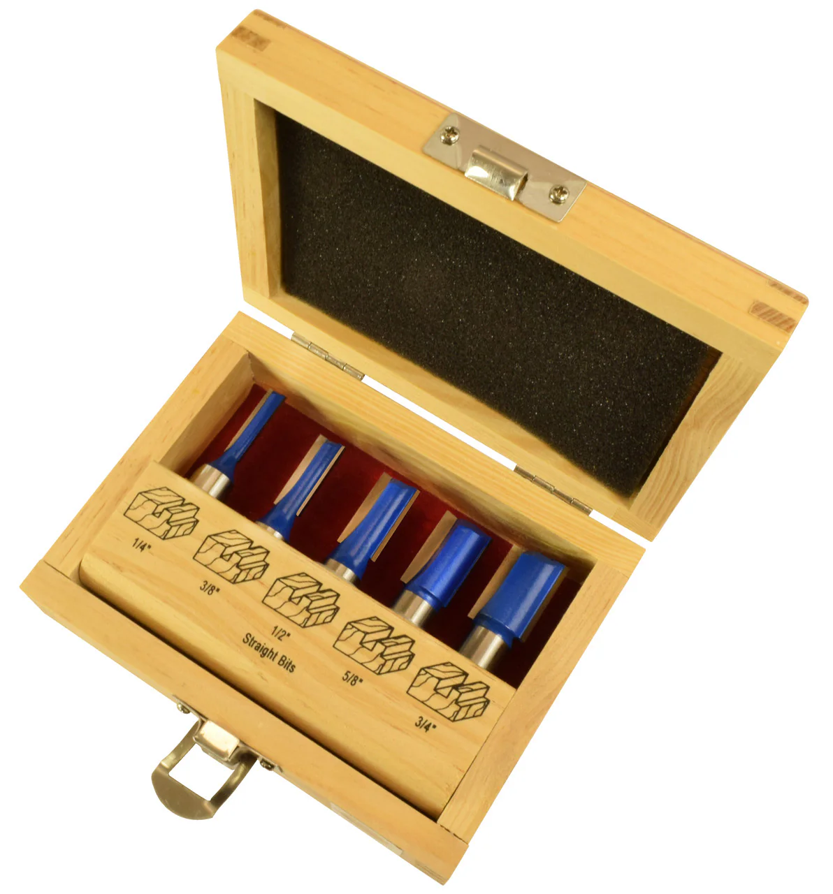 5PC STRAIGHT BIT ROUTER BIT SET 1/2"SHAN
