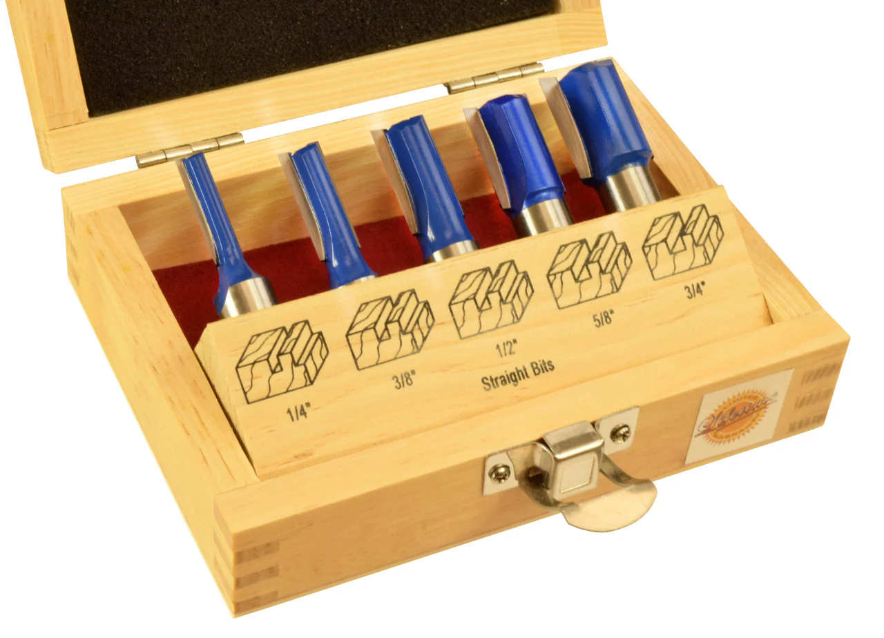 5PC STRAIGHT BIT ROUTER BIT SET 1/2"SHAN - Image 2