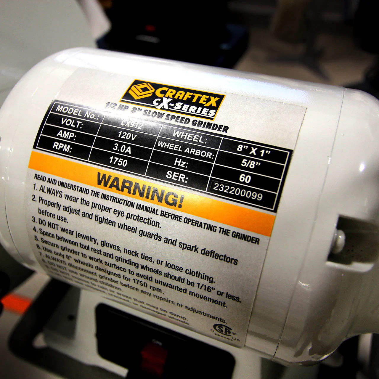 8" SLOW SPEED GRINDER 1/2HP - Image 5