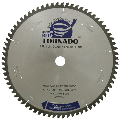 SAW BLADE 12"X72T MINUS 5DEG CRAFTEX BLU