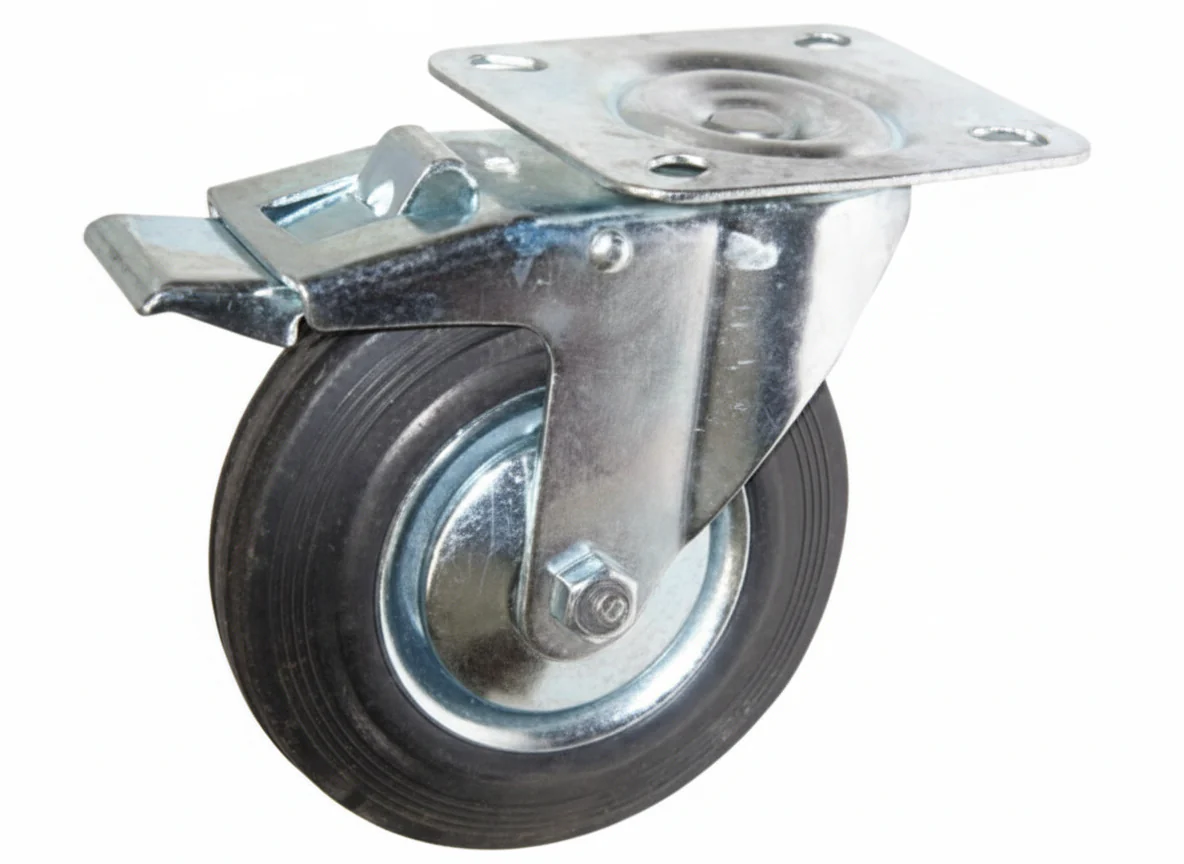 5" PLATE MOUNTED CASTER WITH BRAKE
