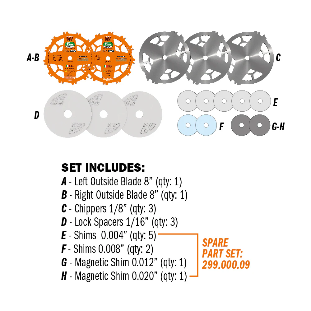 CMT LOCKED DADO PRO 8'' SET - Image 7