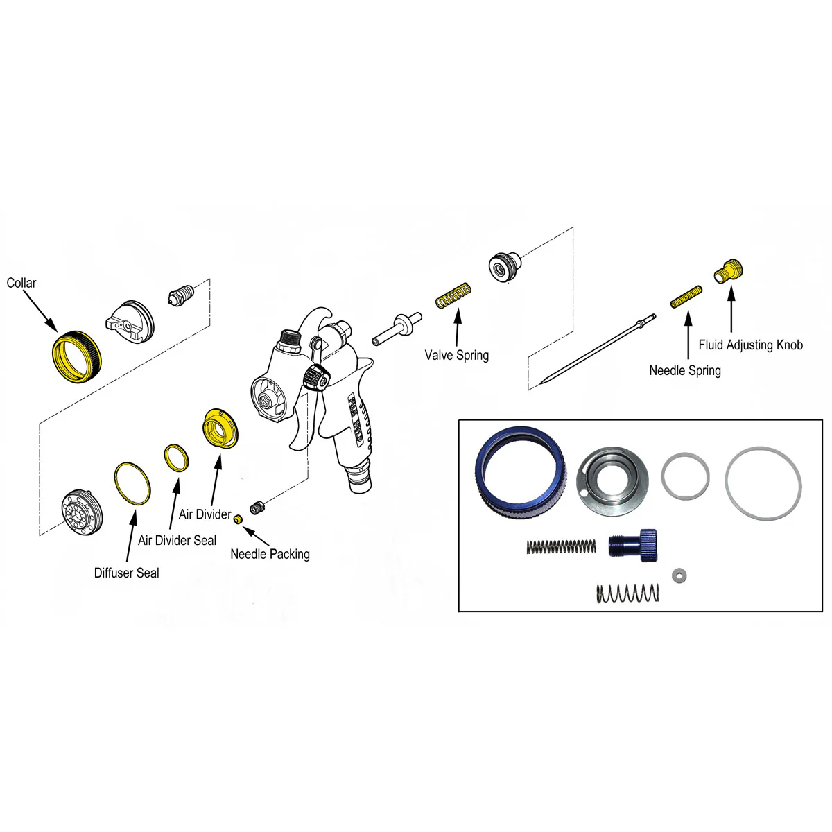 FUJI REBUILD KIT FOR T70/T75G SPRAY GUNS