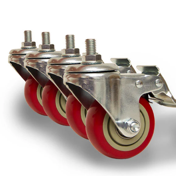 HEAVY DUTY 3" CASTERS 4 PACK WITH BRAKE