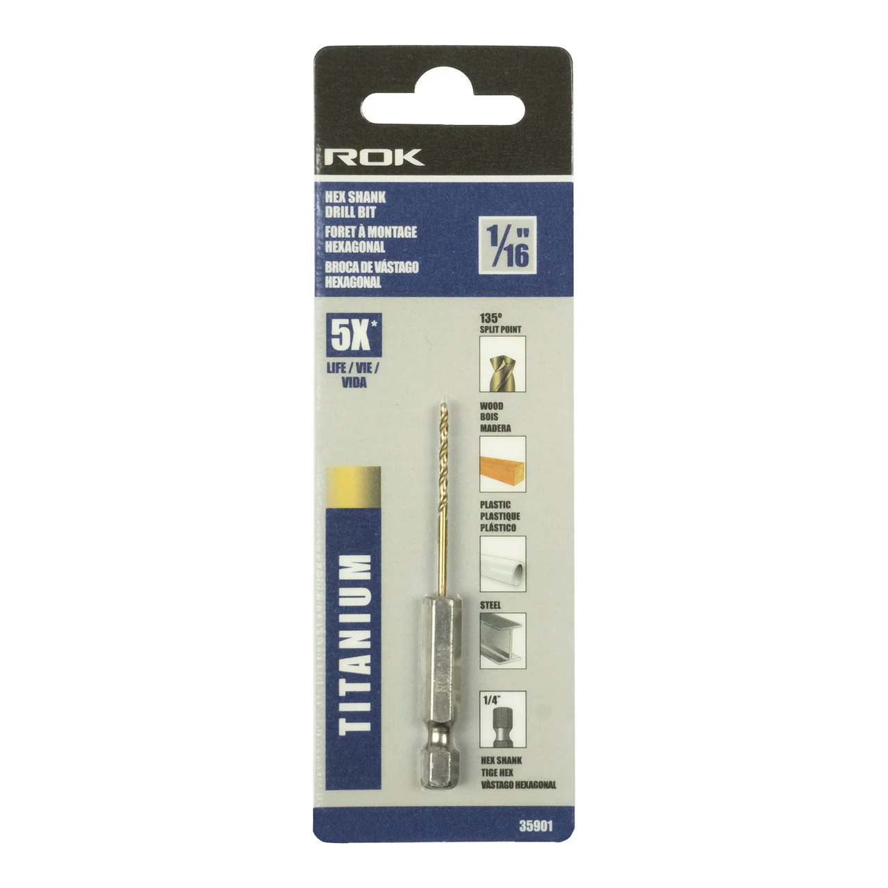 HEX SHANK DRILL BIT 1/16"TITAN