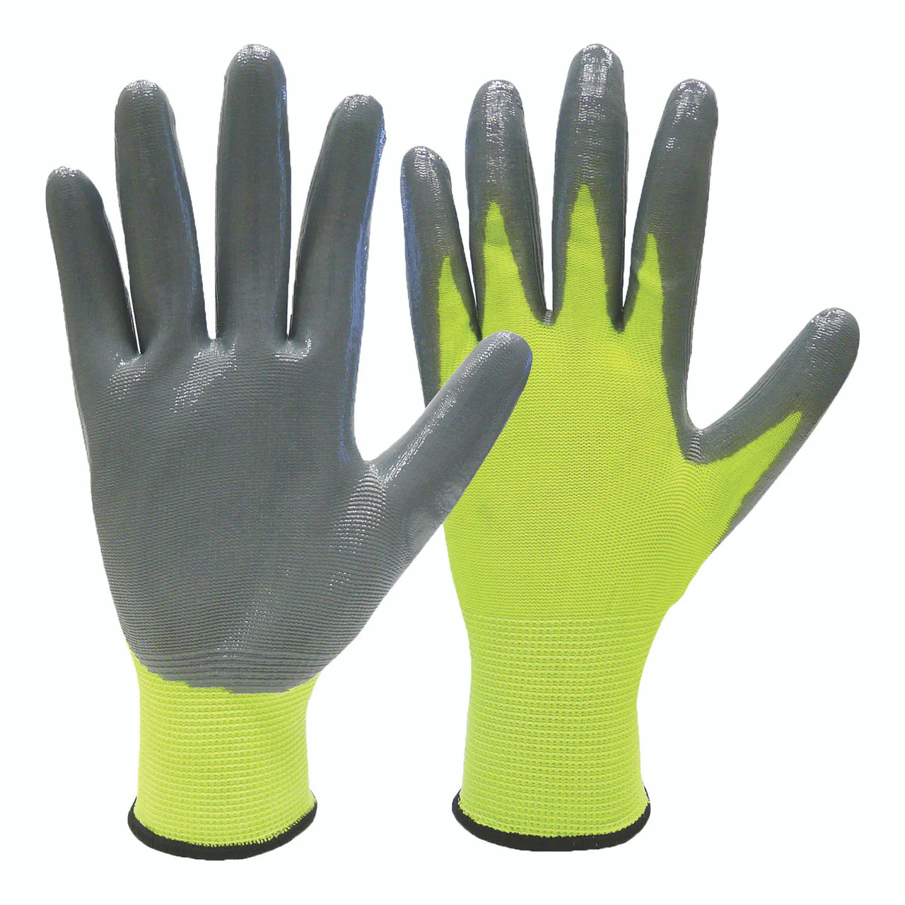 HI-VIS NITRILE COATED GLOVES L/XL 6PK
