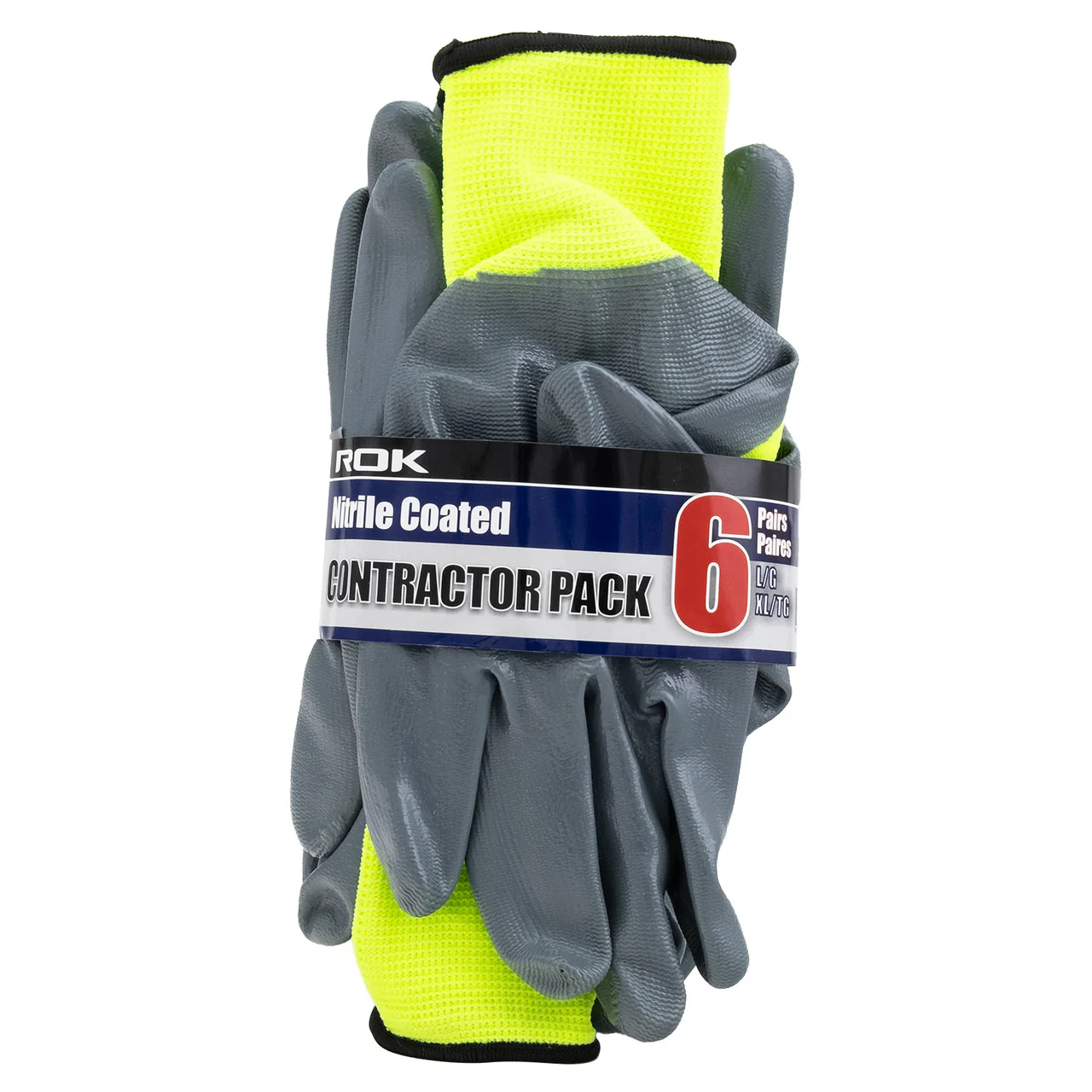 HI-VIS NITRILE COATED GLOVES L/XL 6PK - Image 2