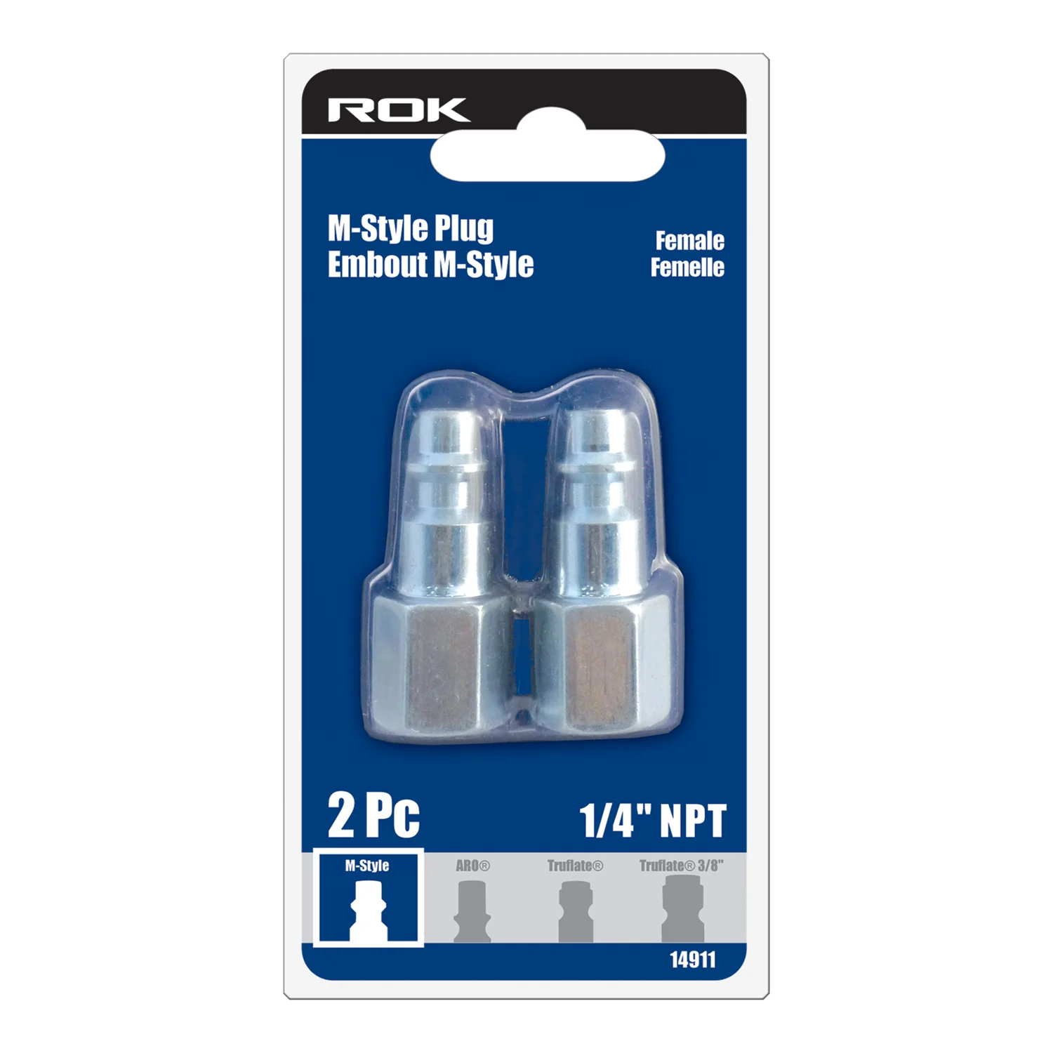 PLUG IND. MSTYLE 1/4 F 2 PC STEEL