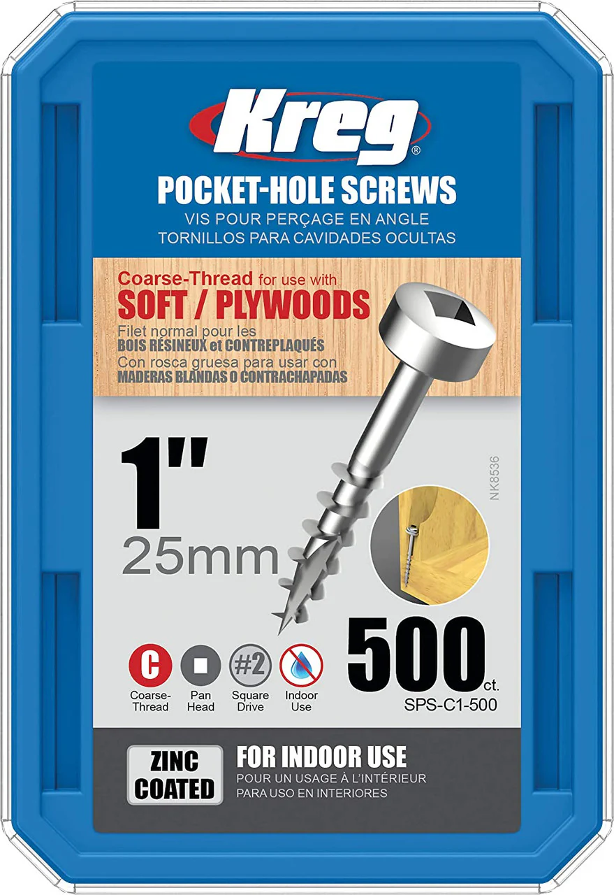 POCKET SCREWS 1" #7 COARSE PANHEAD 500CT SPSC1500