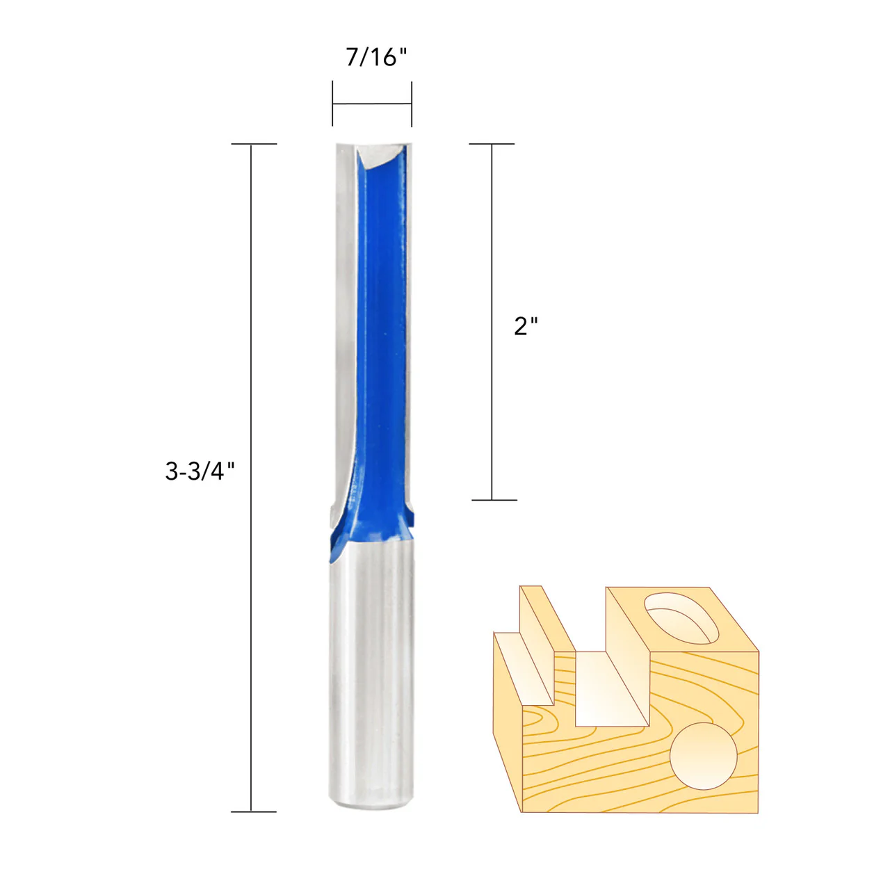 7/16" STRAIGHT ROUTER BIT 1/2" SHANK - Image 5