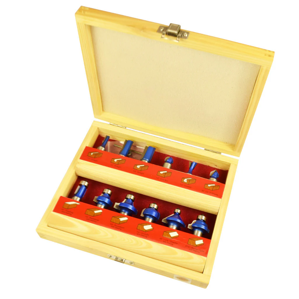 12PC ASSORTED BIT ROUTER BIT SET 1/2" SH - Image 2