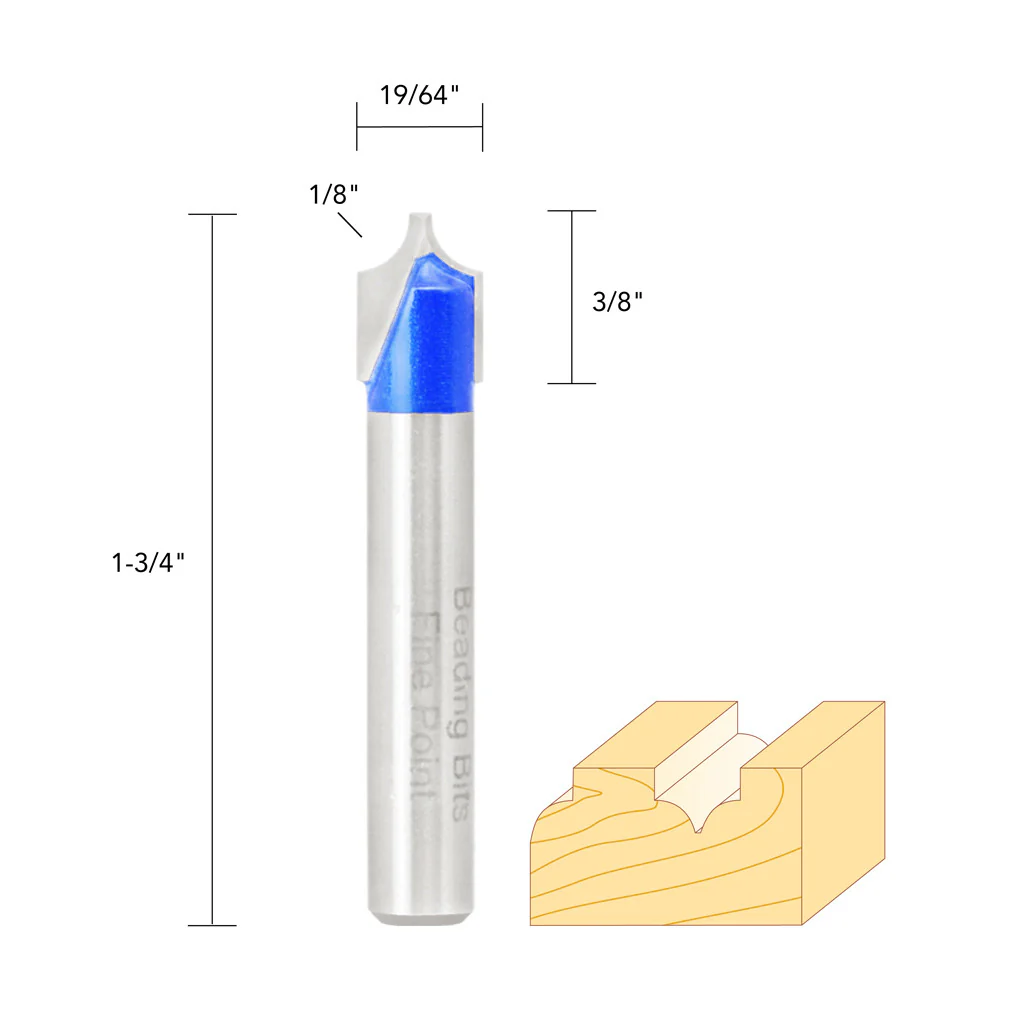1/8"R POINT BEAD ROUTER BIT 1/4" SHANK - Image 5