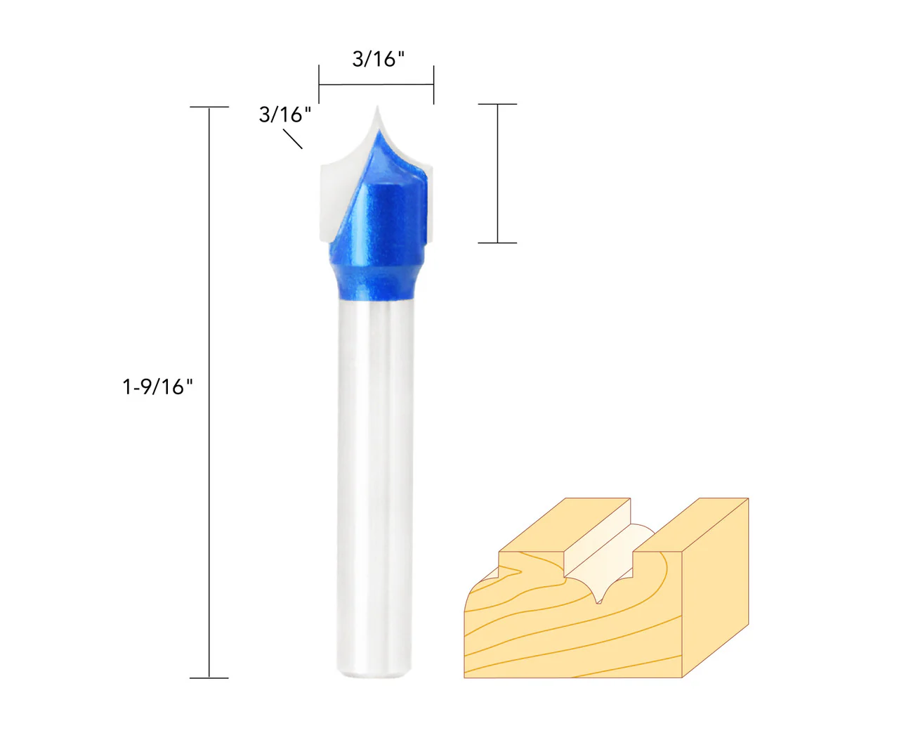 3/16"R POINT BEAD ROUTER BIT 1/4" SHANK - Image 4