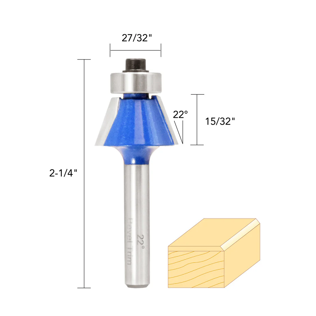 7/8" 25� BEVEL TRIM ROUTER BIT 1/4" SHAN - Image 5