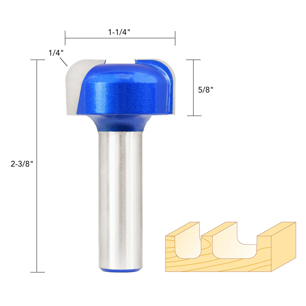 1 1/4" DISH CARVING ROUTER BIT 1/2" SHAN - Image 5
