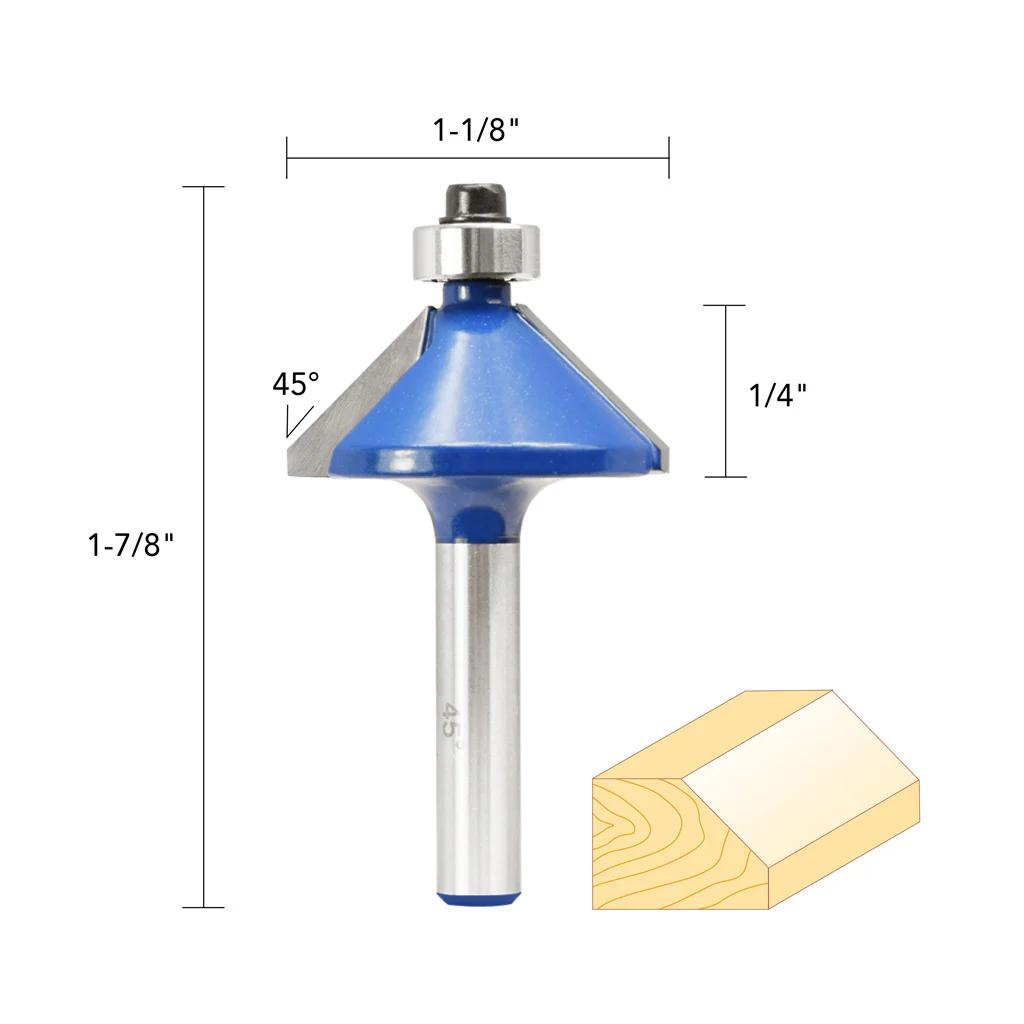 1/1/8" 45� CHAMFER ROUTER BIT 1/4" SHANK - Image 5