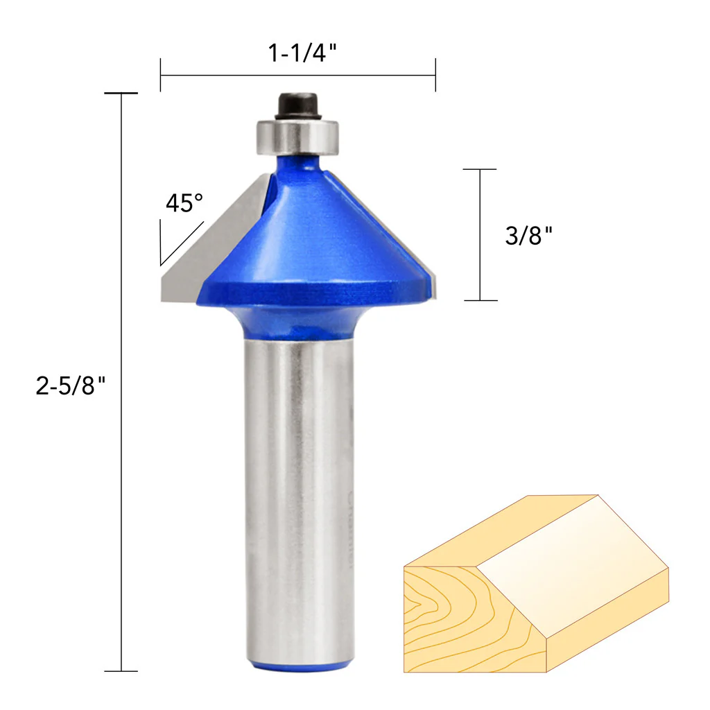 1 1/4" 45� CHAMFER ROUTER BIT 1/2" SHANK - Image 5