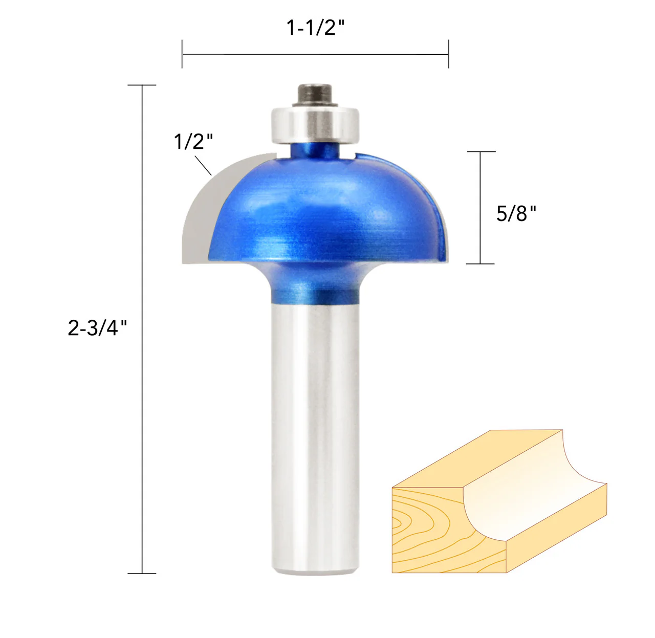 1/2"R COVE ROUTER BIT 1/2" SHANK - Image 5