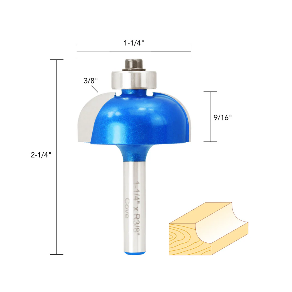 3/8"R COVE ROUTER BIT 1/4" SHANK - Image 5