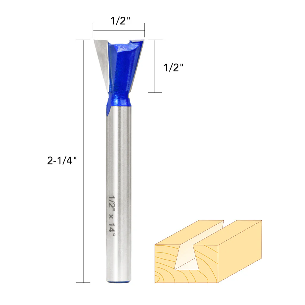 1/2" 14� DOVETAIL ROUTER BIT 1/4" SHANK - Image 5