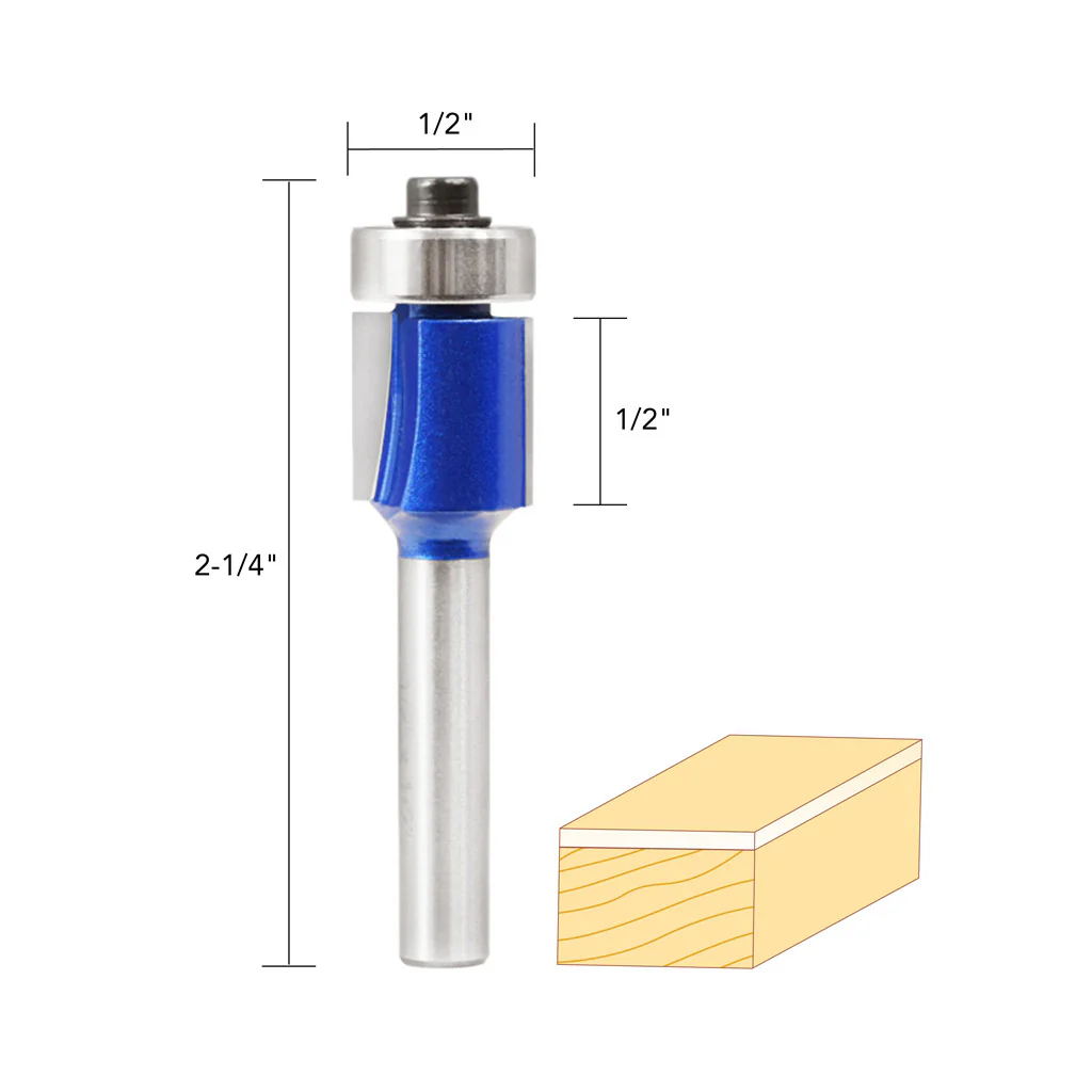 1/2" X 1/2" FLUSHTRIM ROUTER BIT 1/4" SH - Image 4