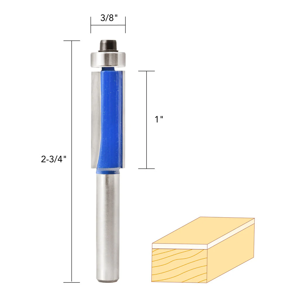 3/8" X 1" FLUSHTRIM ROUTER BIT 1/4" SHAN - Image 5