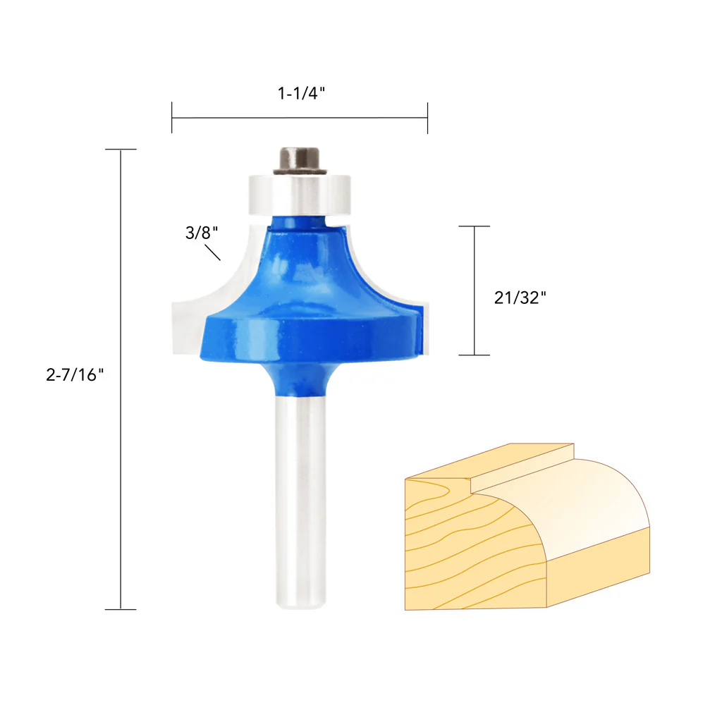 3/8"R ROUND OVER ROUTER BIT 1/4" SHANK - Image 5