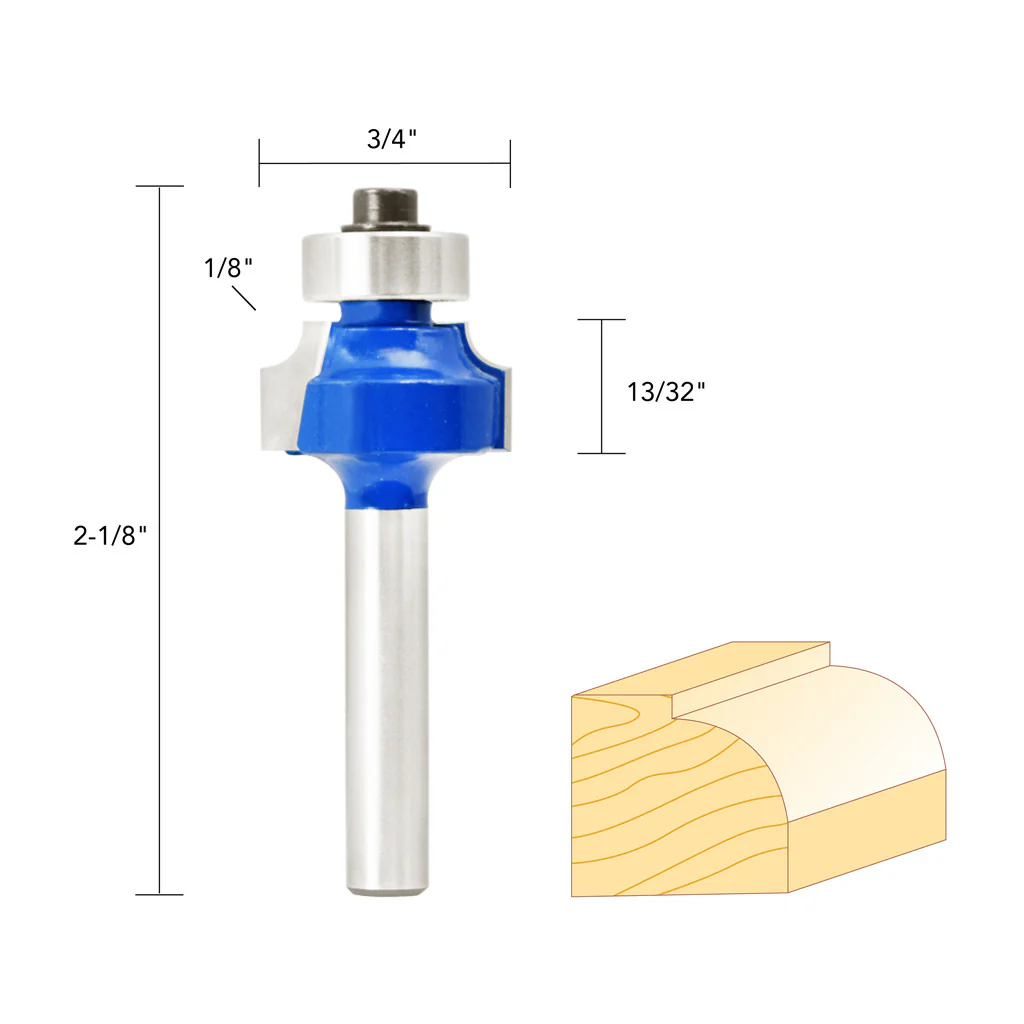 1/8"R ROUND OVER ROUTER BIT 1/4" SHANK - Image 5