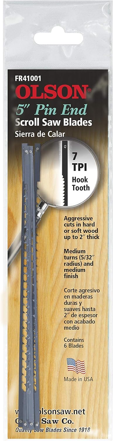 SCROLL SAW BLADE HOOK FRET 7TPI 6PCS/PK - Image 2