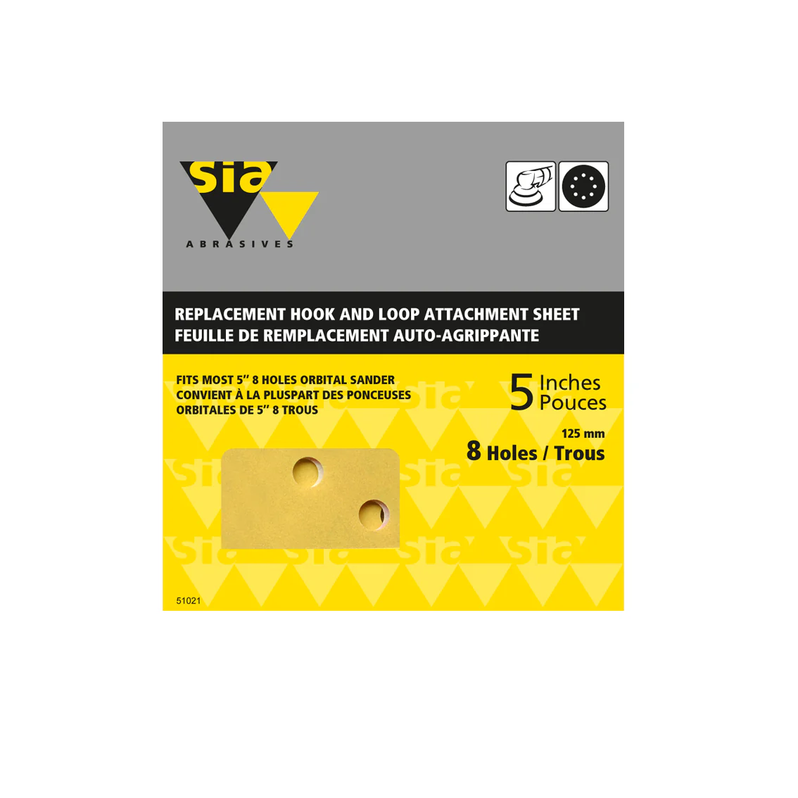 SIA 8 HOLE 5" SANDING DISCS 180G 4PK