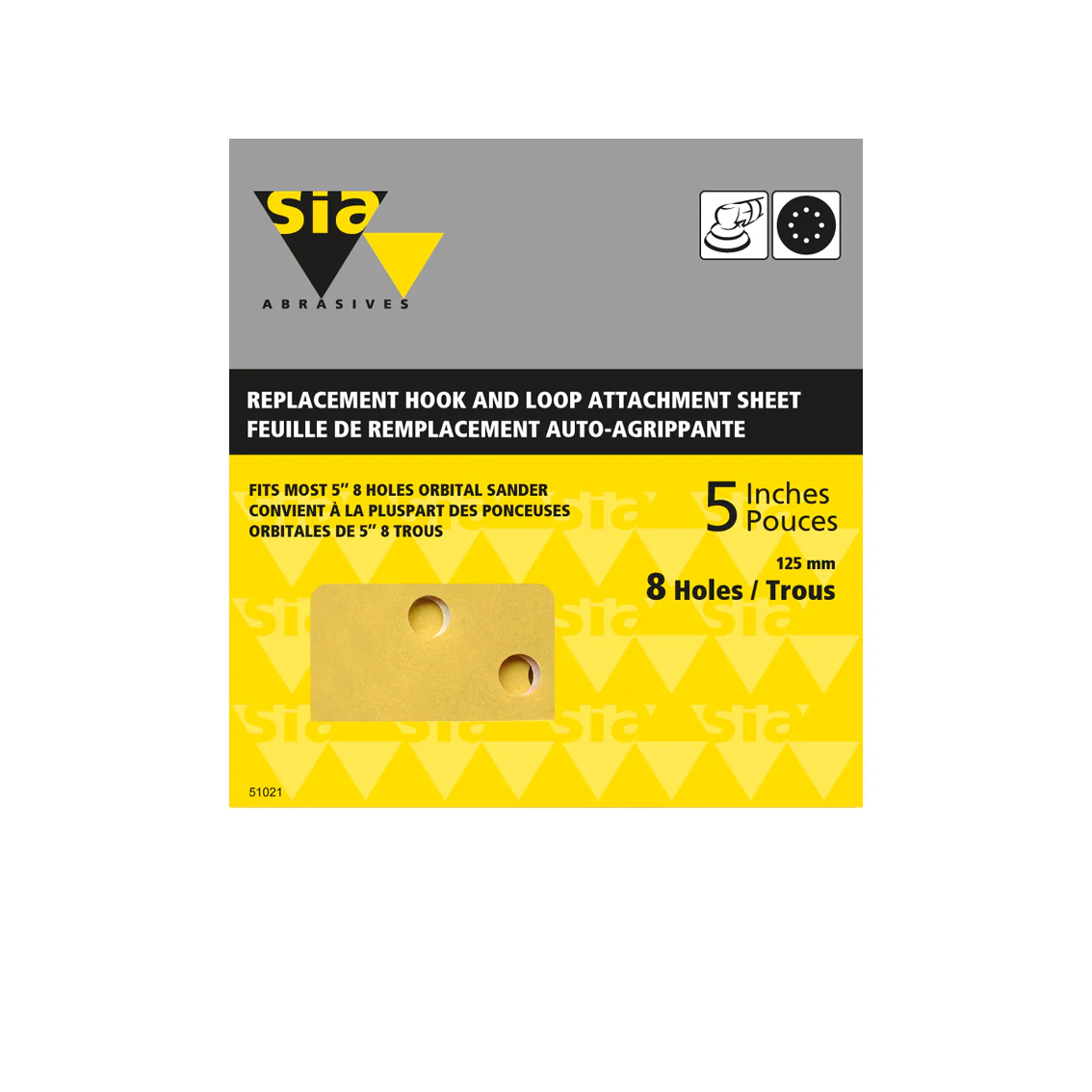 SIA 8 HOLE 5" SANDING DISCS 220G 4PK