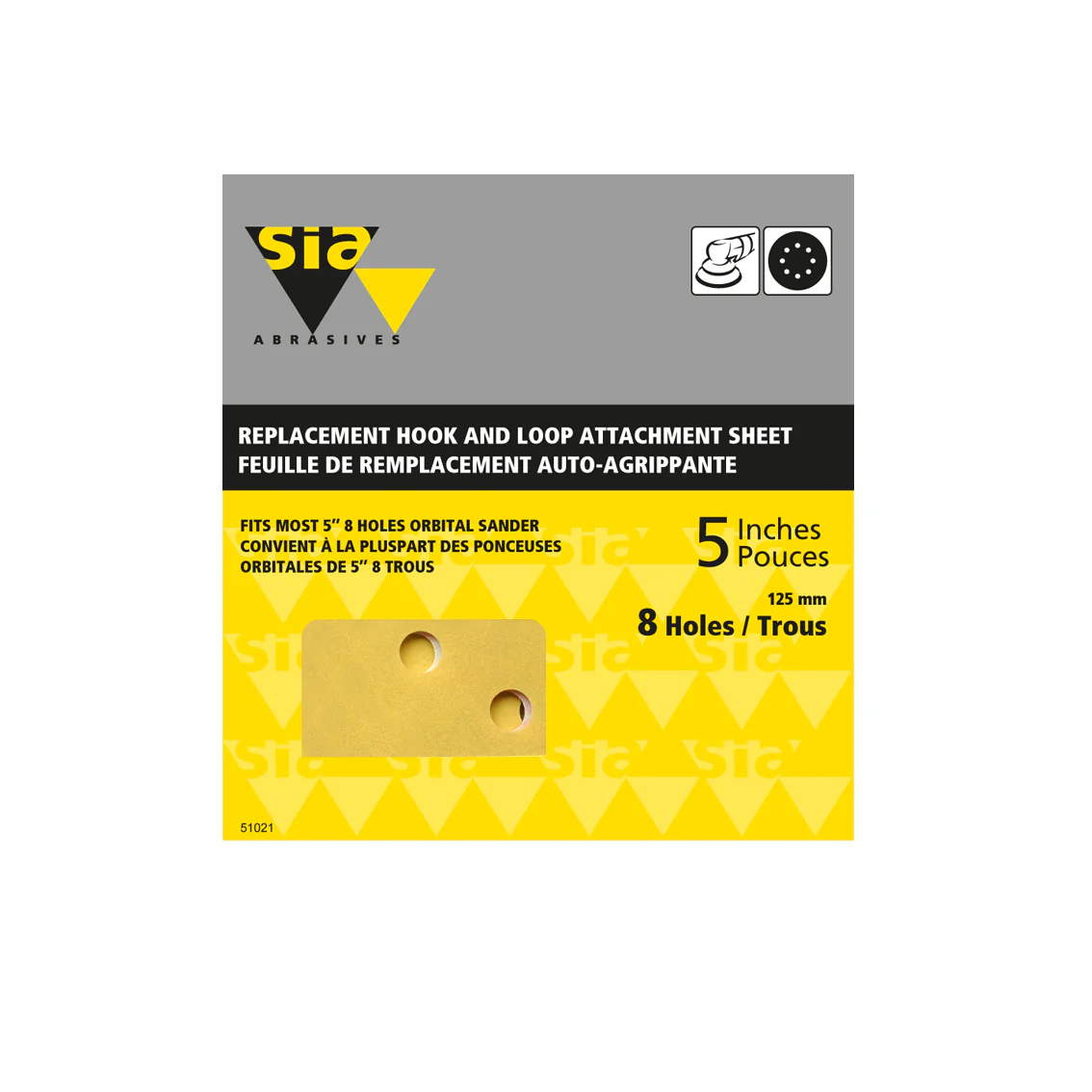 SIA 8 HOLE 5" SANDING DISCS 400G 4PK