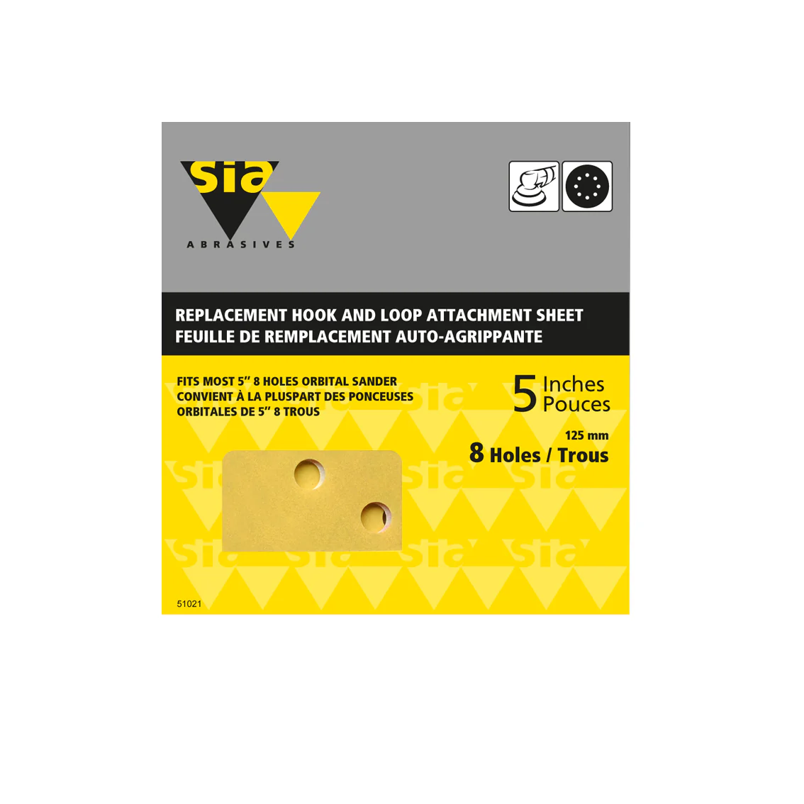 SIA 8 HOLE 5" SANDING DISCS 40G 4PK