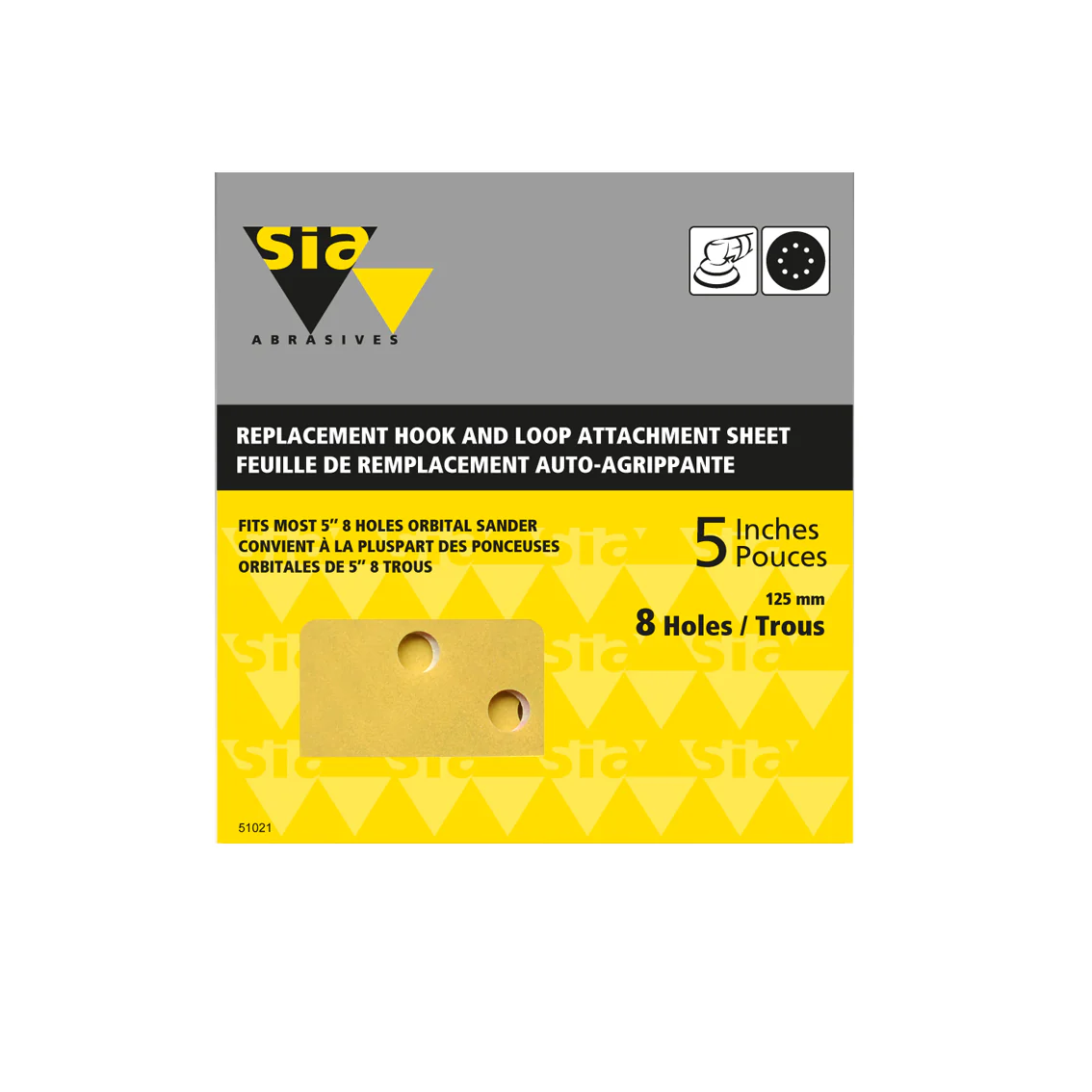 SIA 8 HOLE 5" SANDING DISCS 80G 4PK