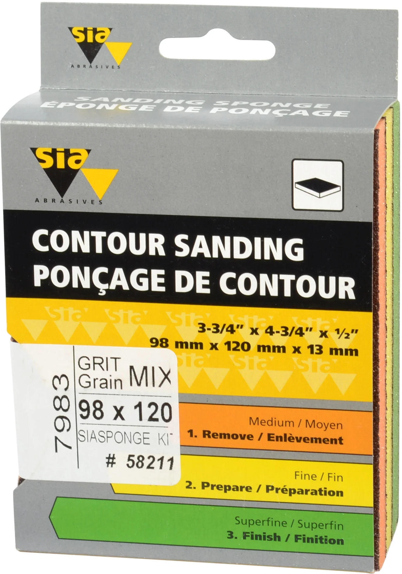 SIA CONTOUR SANDING SPONGES ASSORTED GRI