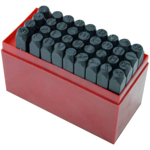 STAMPING SET NUMBERS AND LETTERS 1/4"